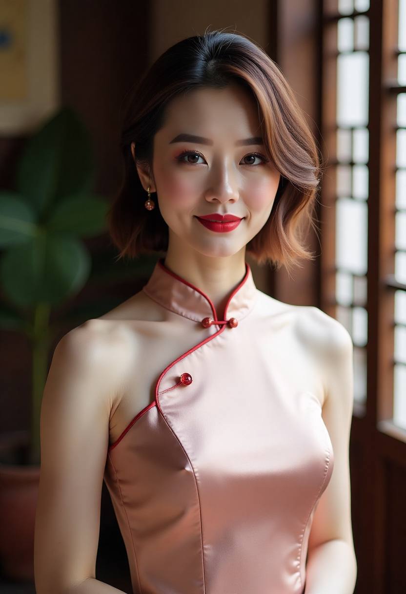 昏黄灯光下的旧客厅